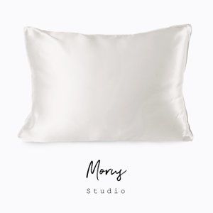 100%Organic Mulberry Silk Pillowcase, White,1 pack